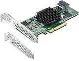 12G Interne PCIe Controller-Karte, 8 Ports 12Gb/s SATA+SAS HBA-Karte, Broadcoms SAS 3008 Chip, PCI Express 3.0 X8, 2X Mini SAS SFF-8643 Ports, wie SAS 9300-8I mit Low Profile Halterung