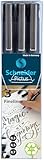 Schneider Pictus Fineliner (Strichstärken 0,3 , 0,5 und 0,7 mm, dokumentenechte Pigmetliner, metallgefasste Spitze, Gehäuse aus 85% recyceltem Kunststoff) schwarz, 3er Etui