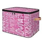 DOHOATI Personalisierte Kinder-Spielzeugkiste, individuelle Aufbewahrungskörbe, Aufbewahrungskörbe, Aufbewahrungsbox mit Deckel, faltbar, Stoff-Organizer für Kinderspielzeug, Basteln, Kleidung für