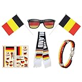 Jevuoyee Europacup Fan Kopfschnuppen, Deutschland Sonnenbrille, deutsche Aufkleber, deutsche gewebte Armbänder, deutsche Schal, deutsche Handflagge, Deutschland Fanartikel (Germany)