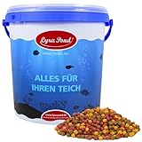 Lyra Pond® 10 L Pond Allround Mix im Eimer | Artgerechte Zusammensetzung für Teichfische | Für Kräftige Farben | Proteinreiches Fischfutter mit Astaxanthin | Hoch verdauliches Teichfutter