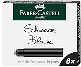 Faber-Castell Tintenpatronen Standard, 6 Stück in Faltschachtel (3 Packungen, schwarz)