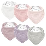 Susurration Lätzchen Baby Dreieckstuch Baby Musselin Halstuch Baby für Junge und Mädchen,Sabberlätzchen Baby Verstellbare 6 Stück (RosaViolett)