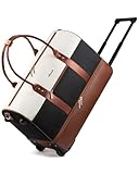 LOVEVOOK Reisetasche mit Rollen, Weichgepäck Rolltasche Groß, Rollkoffer Handgepäck Reisekoffer für Damen Herren, Weekender Bag Handgepäck Tasche mit 2 Inline-Rollen für Business Reise