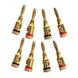 EXCEART 8 Stück Teiliges Vergoldete Bananenstecker für Lautsprecherkabel Audio Plug Connector Kompatibel mit Stapelbar Langlebig für Musiksysteme