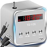 Retoo Lautsprecher, Mini Tragbar mit FM Radio, Bluetooth, 3W Leistung, USB/AUX/TF Eingänge, Mp3 Rekorder, LED-Beleuchtung, Ausziehbare Antenne