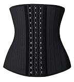 YIANNA Korsett Shapewear Damen Bauchweg Stark Formend Latex Waist Trainer Sport Body Shaper Corsage Taillen Mieder Taillenformer Schwarz 20173 L