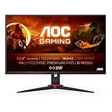 AOC Gaming 24G2SAE - 24 Zoll FHD Monitor, 165 Hz, 1ms, FreeSync Premium (1920x1080, VGA, HDMI, DisplayPort) schwarz/rot