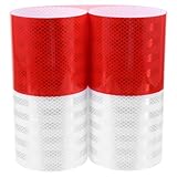 BESTYASH Reflektierendes Warnband 20cm Breit Selbstklebend Witterungsbeständige Sicherheitsfolie für Verkehrssäulen und Strommasten Sichtbares Reflektorband für Arbeitssicherheit