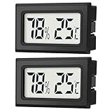 JEDEW 2er-Set Mini Digitale Thermometer-Hygrometer, Innen Temperatur- und Luftfeuchtigkeitmessgerät für Innenraum Gewächshaus Luftbefeuchter Reptilien, Großer LCD-Bildschirm Zentigrad ℃ (2)