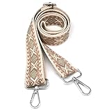 Hibate Taschengurt 3.8cm Breit Taschengurte zum Wechseln Taschenband Schulterriemen Schultergurt für Taschen Trageriemen Taschenriemen Handtaschen Gurt - Beige(Silber Clasp)