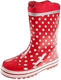 Playshoes Mädchen Gummistiefel, Rot Punkte, 24/25 EU