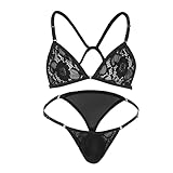 YJZQ Herren Erotik Dessous Set Sissy Panties Gay Male Bustier Höschen Bikini Herren Sexy Niedrige Taille Klassischer Triangel Rückenfrei verführerischem Design Neckholder Unterwäsche Set