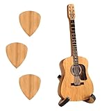 Roinaid Plektrum Akustikgitarre mit 3 Plektren und Ständer Plektrum Box Holz Akustikgitarren Plektrumbox für Akustik E Bass Gitarren Ukulelen Liebhaber Zum Jahrestag und Geburtstag.