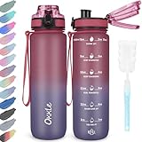 OKKLE Trinkflasche 1L BPA freie Wasserflasche mit Verschlussdeckel und auslaufsicher, geeignet für Fitnessstudio, Schule, Radfahren, Outdoor, Sport, Fitness