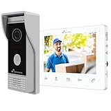 NIVIAN 2-Draht-Video-Türsprechanlage, analog, mit 7-Zoll-Monitor, HQ-Innendisplay mit bidirektionalem Audio, IP65-Außenplatte mit Nachtsicht, elektrischer Türöffner. Smart Security
