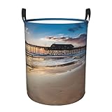 Wäschekorb mit Griffen, Größe S, 38 l, wasserdicht, faltbar, Wäschesammler, Aufbewahrungskorb, Wäschekorb für Wäsche, Raumzubehör - Sonnenuntergang