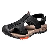 Herren Schlappen Sommer Sandalen, Sohlen rutschfest Sandaletten Einfache Plateau Pantoffeln Ergonomische Trekkingsandalen Pantoletten für Reisen, Spazierengehen Fisherman Größe 38–46