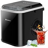 Eiswürfelmaschine, 120W Eiswürfelbereiter 8 Eiswürfel in 8 Minuten, 12kg/24h, LED Display Ice Maker Machine mit Infrarotsensor & Selbstreinigung