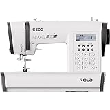 Rold S600 Computer Nähmaschine mit Anschiebetisch | 197 Stiche und 7 automatische Knopflöcher | Leistungsstarkem Motor