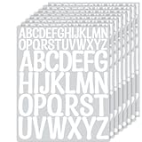 NISENTIA Buchstaben Aufkleber, 416 Stück/8 Blatt Selbstklebende Buchstaben Vinyl Sticker, Buchstaben zum Aufkleben, Klebebuchstaben Wetterfest für Postfach,Schilder,Adressnummer,DIY (Weiß)