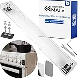 Herdknopf Kindersicherung, 1 Set, aus Acrylglas, in Transparent, Babysicherung mit Magnetbefestigung, Schutz für Standard Herde mit max. 48 cm breiter Schalterreihe, Herdknöpfe Schalter Abdeckung