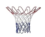 Basketballnetz 43 cm Lang für Standard Körbe Ø 45,7 cm - Stabiles Nylon in NBA Farben Rot, Weiß, Blau - Ideal für Indoor und Outdoor, Offizielle Wettbewerbsgröße, Einfache Montage mit 12 Schlaufen