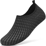 Sixspace Badeschuhe Herren Wasserschuhe Schwimmschuhe Männer Frauen Strandschuhe Barfußschuhe Aquaschuhe(Schwarz 43 EU)