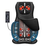 Snailax Shiatsu Massagesitzauflage mit Wärme, Ganzkörper Massageauflage mit Kompression Kneten Vibration, Elektrischer Massagegerät für Rücken Nacken Schulter, Geschenke