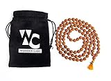 Wonder Care Authentic Rudraksh Natural 5 Face Mala mit 108 + 1 Bead - Real Himalaya Rudraksha Seeds Religious Ornament Rosenkranz Japa Mala Halskette - Importiert aus Nepal