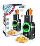 Nicer Dicer Electro Gemüsehobel elektrisch 25 tlg, Gemüseschneider automatisch, Käsereibe für Gemüse, Obst, Nüsse, 6 Extrascharfe Einsätze, Ein-Knopf, Einfache Reinigung, Leistungsstark
