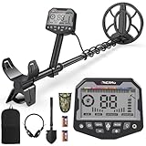 OneAmg Metalldetektor Profi, Metal Detector für Erwachsene & Kinder mit Pinpoint Metalldetektoren, 5 Modi IP68 Wasserdicht Suchspule Gold Detektor Set mit Kopfhörer, Digger Schaufel & Rucksäcke