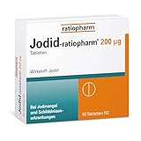 Jodid-ratiopharm 200 μg Tabletten – Zur Vorbeugung und Behandlung von Jodmangel und Schilddrüsenerkrankungen, 50 Tabletten