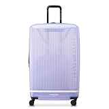 florence by mills Damen Gotta Glow Hardside Erweiterbares Gepäck mit Spinnrollen, Translucent Purple, Checked-Large 29 Inch, Gotta Glow Hartschalengepäck, erweiterbar, mit Spinnrollen