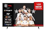 TCL 75V6B 75 Zoll, 4K Ultra HD, HDR TV, Smart TV unterstützt von Google TV (Dolby Audio, Motion Clarity, Sprachsteuerung, Kompatibel mit Google Assistant, Chromecast eingebaut