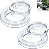 2 Sets (4 Stück) Ersatzteil Schirmständer,Schirmständer Sonnenschirm 42mm,Transparente PVC Schirmkegel Keil SonnenschirmstäNder mit Deckel Sonnenschirm Ersatzteile für Pool Strand Restaurant (Stil 1)