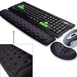 BRILA Ergonomisch Memory-Schaum Handgelenkauflage Set Für Tastatur und Maus - Handgelenkstütze Für Gaming & Work - Wrist Rest Set (Schwarz)