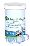 Reinigungstabletten für Kaffeevollautomaten 2-Phasen Tablette 40x3,5g von CleanTabs24 geeignet für Jura, Siemens, Krups, Bosch, Miele, Melitta, WMF uvm.…