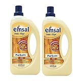 2x emsal Boden-Pflege Parkett 1 Liter mit Bioprotect - Aufquellschutz, Sauberkeit & Seidenglanz