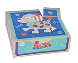 Eichhorn - Bilderwürfel Friends aus 9 Bausteinen mit 6 Tiermotiven, 9-teilig, 12x12 cm, 100% FSC Zertifiziertes Birkenholz, ab 3 Jahren