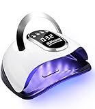 FAOKZE 220W Nageltrockner Lampe,UV lampe für acrylnägel,60 LED Lampe für Nägel,UV lampe für shellac nägel,Digital Anzeigebildschirm 10/30/60/99s Timer,Geeignet für alle Gel Nagellack(White)