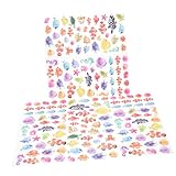 FIXOSHEE 5 Blätter Meerestiere Aufkleber Sticker für Kleinkinder Abziehbare und Rückstandsfreie Ozean Tiere Dekoration für Möbel Bücher Vielseitig Einsetzbar