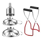 SOIMISS Teiliges Trichter mit Glasheber und Einmachzange Rutschfeste Küchenhilfe zum Abfüllen von Öl Wein Marmelade und Saft Wiederverwendbar und Leicht zu Reinigen