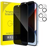 JETech Sichtschutz Full Screen für iPhone 14 Plus 6,7 Zoll mit Kameraschutz, Anti-Spy Panzer Schutz Glas Folie Schutzfolie Folie Kamera Displayschutz, 2 Stück Jeweils