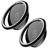 Syncwire Handy Fingerhalterung Smartphone Ring [2 Stück] Handy Ring [360 Grad Drehung] Handyring aus Metall Smartphone fingerhalten für iPhone, Samsung, Huawei, Xiaomi, LG, Sony und mehr - Schwarz