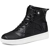 Motorradschuhe for Herren Damen,mit ATOP Verschluss-System,Atmungsaktiv Leder Biker Motorradstiefel mit Knöchelstütze, Wasserabweisend rutschfeste Sohle 36-46 (Color : Schwarz, Size : 39 EU)