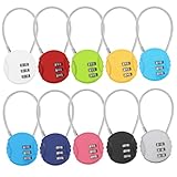 LOORGVEL 10 Stück Teiliges Zahlenschloss mit Stahlseil Verstellbares Gepäckschloss für Reisekoffer Passwortcode Einfach zu Bedienen Robust und Vielseitig für Reisegepäck