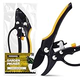Instalguru Gartenschere mit Ratschenmechanismus 190 mm Hand Ratschenschere Ratschen Astschere Baumschere Ambossschere Heckenschere Pflanzenschere Präzisionsschliff