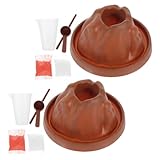 CIYODO 2 Sätze Vulkanausbruchmodellspielzeug Simulation eines Vulkanausbruchs Kit zum Ausbruch eines Vulkans Vulkanmodell Vulkanausbruchsmodell DIY-Vulkan-Bausatz Spielzeugvulkan Plastik