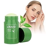 Green Mask Stick,Grüner Tee Clay Maske, Tiefenreinigung zur Ölkontrolle Mitesser Entfernen,Befeuchtet und kontrolliert das Öl, Regulieren Sie den Wasser